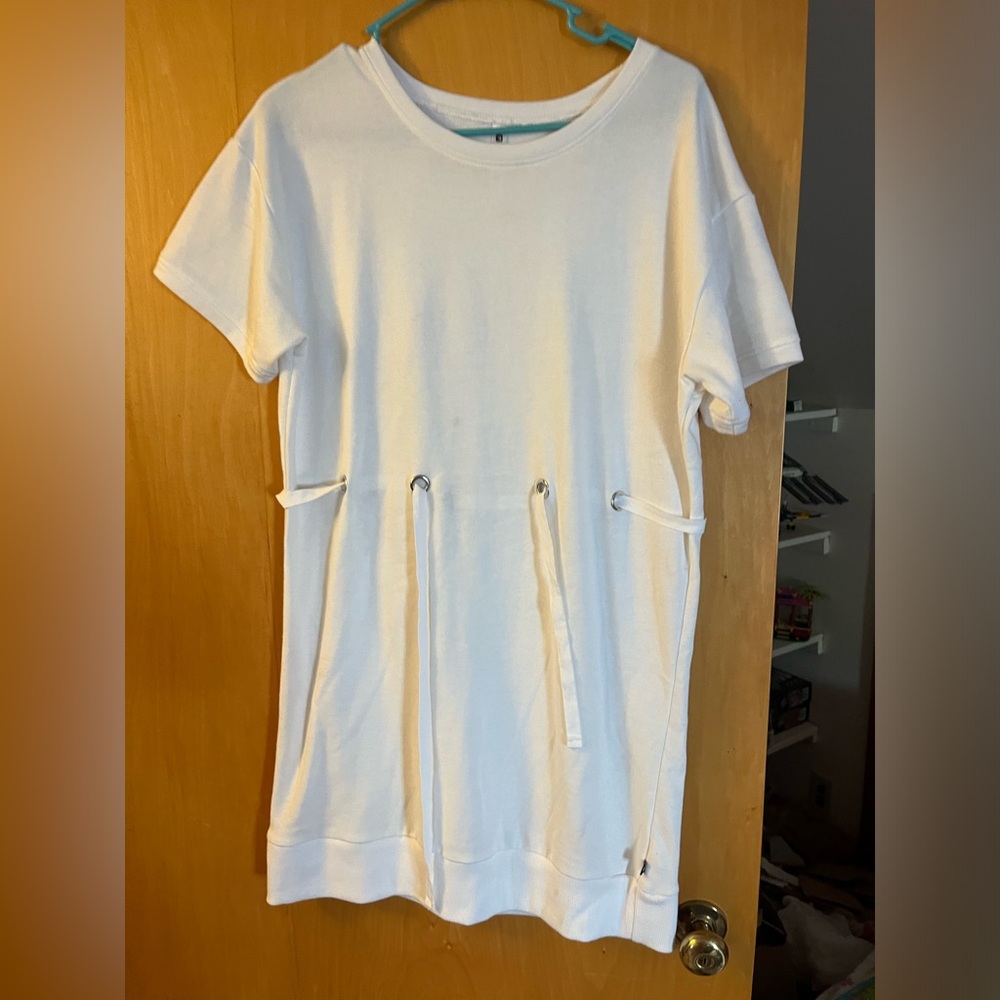 white sweater dress